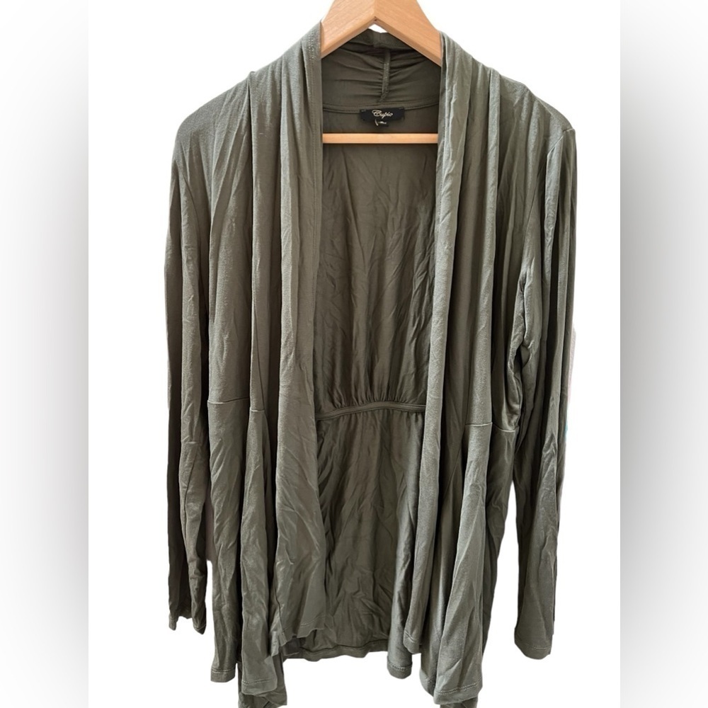NWOT Cupio Open Front Cardigan Drape Front in Forest Green size Medium